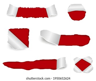 Set of background banner from ripped paper for advertising and promotion design. Vector illustration collection
