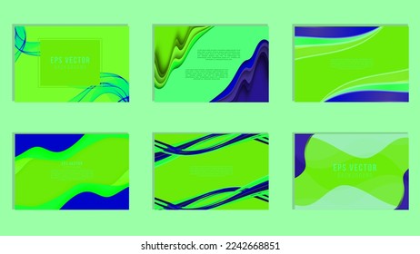 conjunto de banners de fondo. con colores, nidos de color verde claro