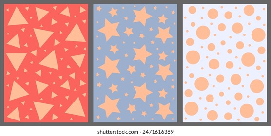 Set background with circle, stars and triangle