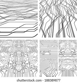 Set of background with circuit board texture 