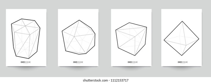 Set background for covers, invitations, posters, banners, flyers, placards. Minimal template design for branding, advertising with geometric shapes various forms. Vector illustration.