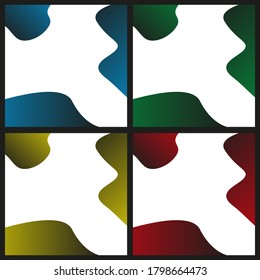 set of background design with colorful abstract shape 