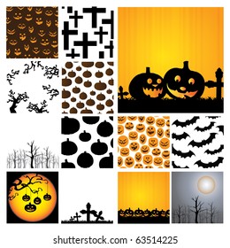 Set of Background Design Elements for Halloween