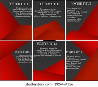 set of background designs for websites, brochures, flyers and posters. dominant colors gray and red with a unique concept, attractive and elegant.