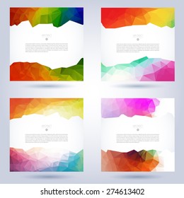 set background geometric advertising colorful series of colorful vector template for mobile clever phone folder ad or network site set background geometric advertising colorful conceptual scene colour