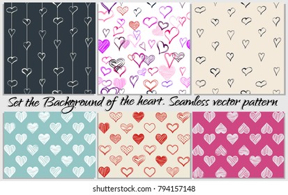 Set the Background of the heart. Seamless vector pattern