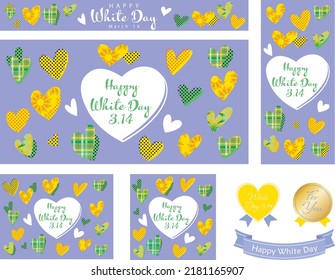 Set background illustration of the heart design of the white day.