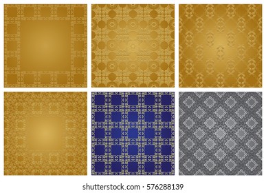 Set of background with islamic pattern.   Vector illustration. 