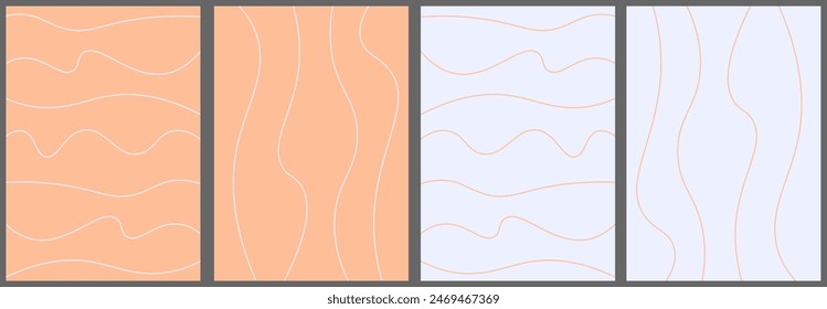 Set background with line in peach fuzz and blue