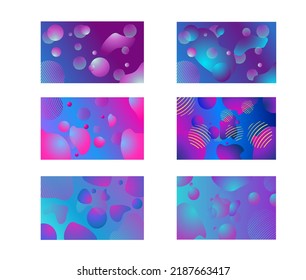 Set of Background Liquid Gradation Illustrations