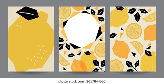 A set of background material for a rough-looking lemon illustration