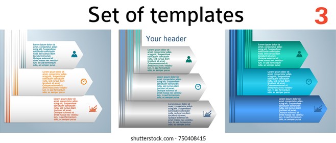 Set background Modern Design infographic style template with numbered 3d effect triangle. Vector illustration EPS 10 for new product newsletters, web banners, pages presentation
