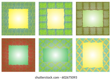 Set of background with shapes indefinite form as stones. Vector illustration. 