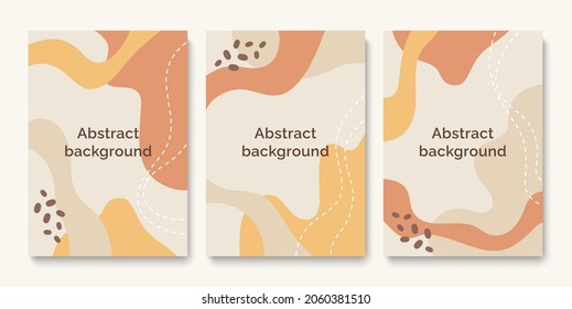 Set of background template with organic abstract shapes and line. Vector Illustration for cover, banner, brochure, poster, flyer and other.