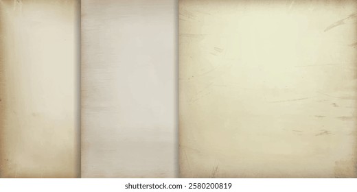 Set of background textures of old vintage paper