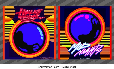 Set of Background vector illustration.Square size modern abstract graphic style.
Camera lens capturing color light ,hello friday and midnight concept
Design for fashion work ,banner ,web,social
