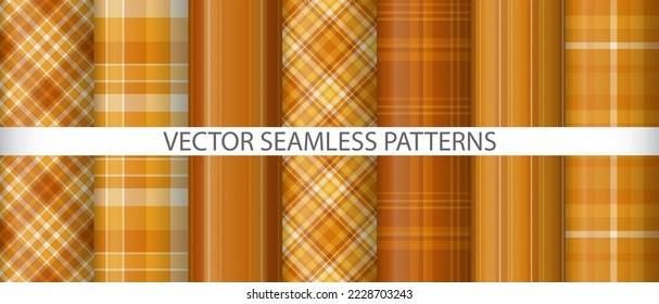 Set background vector pattern. Texture textile fabric. Tartan plaid seamless check collection.