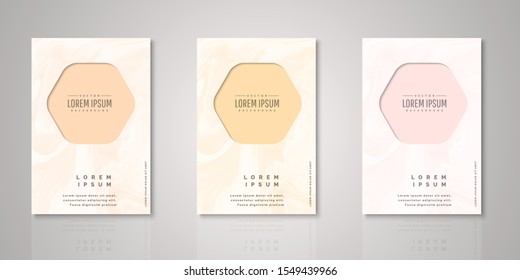 Set of  background with watercolor brush for covers, invitations, posters, banners, flyers, placards. Minimal template design  paper cut style. Vector illustration.Eps10