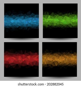 Set of backgrounds with abstract geometrical triangles