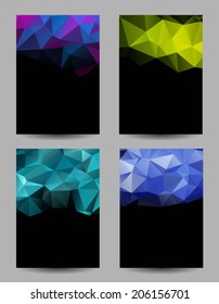 Set of backgrounds with abstract geometrical triangles
