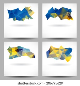 Set of backgrounds with abstract geometrical triangles
