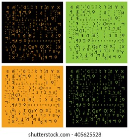 Set of the backgrounds with abstract old latin letters