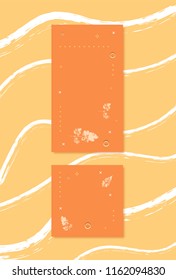 Set of  backgrounds with  autumn leaves elements for social media networks. Templates for story and post with  geometric decoration. Cards with empty space for text.  Vector illustration.