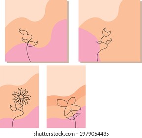 set of backgrounds for Beauty with adorable plants flowers