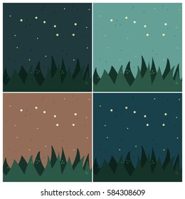 Set of backgrounds with Big Dipper constellation