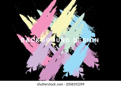 Conjunto de antecedentes. Fondo negro con colores brillantes. Perros multicolores sobre fondo negro. Pinturas de aceite. Cuadros en las paredes