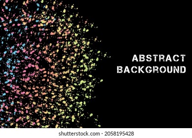 Set of backgrounds. Black background with bright colors. Multi-colored blots on a black background. Oil paints. Set of paintings for walls