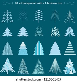 Set backgrounds  with a Christmas trees.