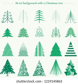 Set backgrounds  with a Christmas trees.