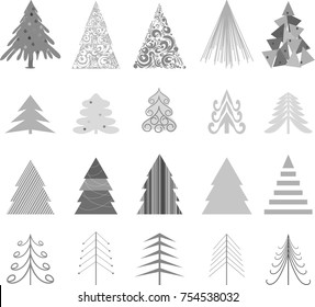 Set backgrounds  with a Christmas trees.