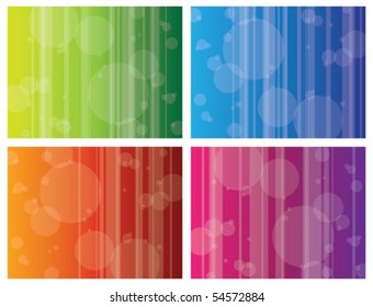 Set of backgrounds with circles and stripes