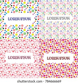 Set of backgrounds with colorful dots and place for your text