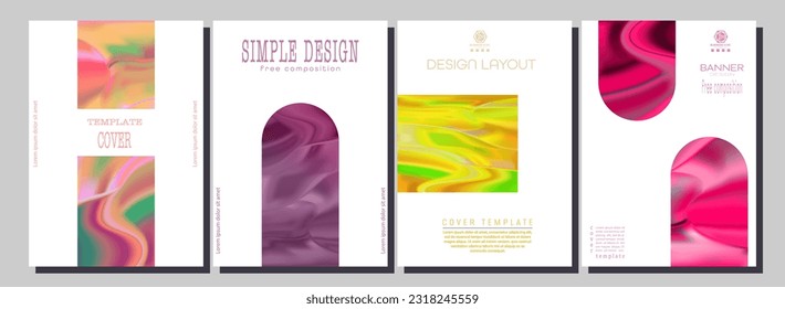 A set of backgrounds with a colorful gradient. Layout for the cover, brochure, catalog and creative design idea