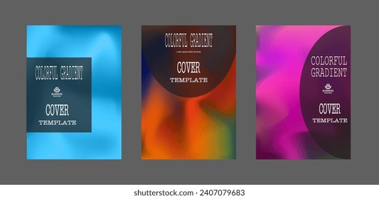 A set of backgrounds with a colorful gradient. Layout for the cover, brochure, catalog and creative design idea