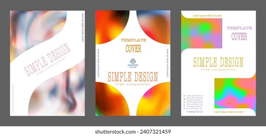 A set of backgrounds with a colorful gradient. Layout for the cover, brochure, catalog and creative design idea