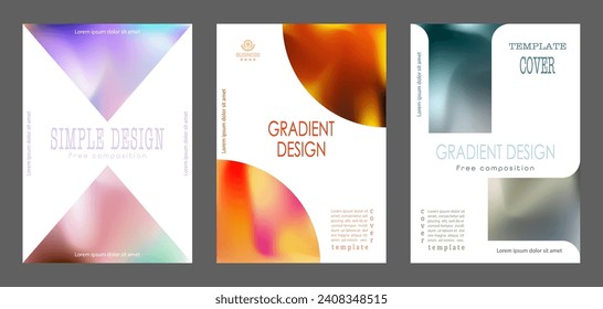 Un conjunto de fondos con un gradiente colorido. Diseño de la portada, folleto, catálogo y idea de diseño creativo