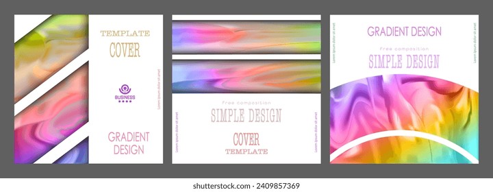 A set of backgrounds with a colorful gradient. Layout for the cover, brochure, catalog and creative design idea