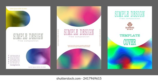 A set of backgrounds with a colorful gradient. Layout for the cover, brochure, catalog and creative design idea