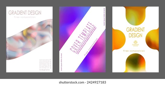 A set of backgrounds with a colorful gradient. Layout for the cover, brochure, catalog and creative design idea