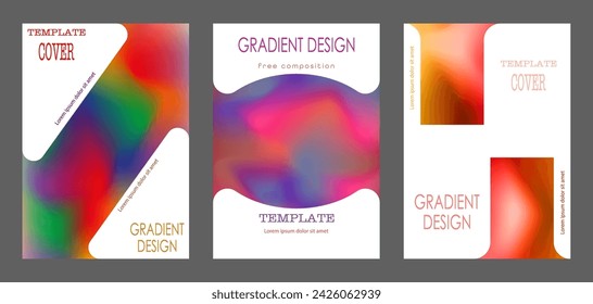 A set of backgrounds with a colorful gradient. Layout for the cover, brochure, catalog and creative design idea