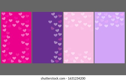 a set of backgrounds with colorful hearts on your banner