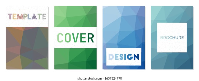 Set of backgrounds for covers or brochures. Can be used as cover, banner, flyer, poster, business card, brochure. Awesome geometric background collection. Cool vector illustration.