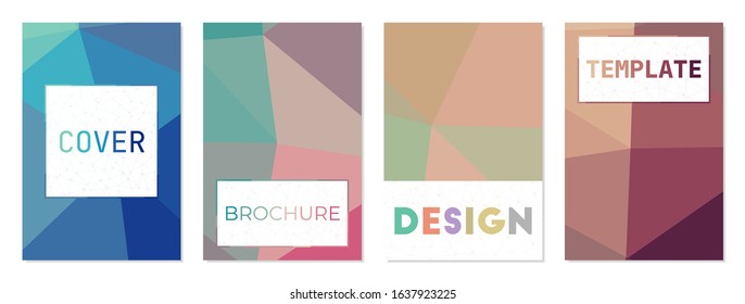 Set of backgrounds for covers or brochures. Can be used as cover, banner, flyer, poster, business card, brochure. Charming geometric background collection. Elegant vector illustration.