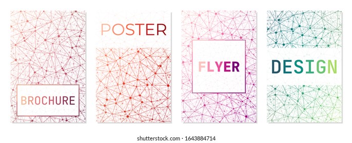 Hintergründe für Cover oder Broschüren. Kann als Cover, Banner, Flyer, Poster, Visitenkarte, Broschüre verwendet werden. Erstaunliche geometrische Hintergrundkollektion. Charmante Vektorillustration.