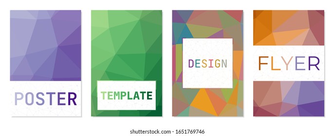 Set of backgrounds for covers or brochures. Can be used as cover, banner, flyer, poster, business card, brochure. Beautiful geometric background collection. Artistic vector illustration.
