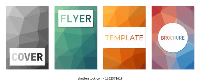 Set of backgrounds for covers or brochures. Can be used as a cover, banner, flyer, poster, business card, or brochure. Beautiful geometric background collection. Powerful vector illustration.